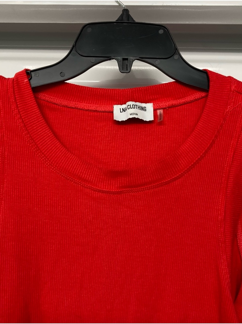 LNA Vibrant Red Ribbed Tank Top - Picture 2 of 10